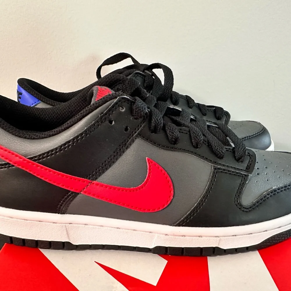 Nike Dunk Low Black Red Blue GS Size 7 - New fv0373 001